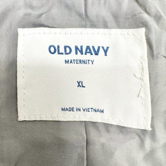 Old Navy Maternity Coat Women's XL Gray Leopard Print Zip and Waist Tie Closure - Picture 8 of 12